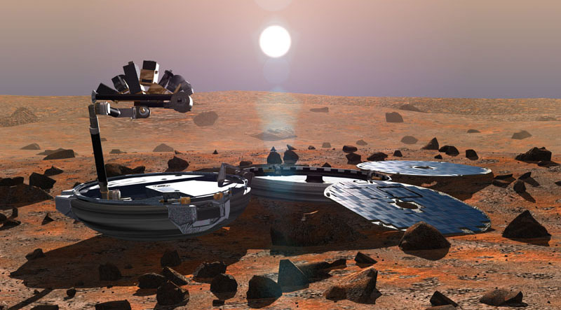 Illustration for article titled La NASA podría haber hallado la sonda Beagle 2 perdida en Marte en 2003